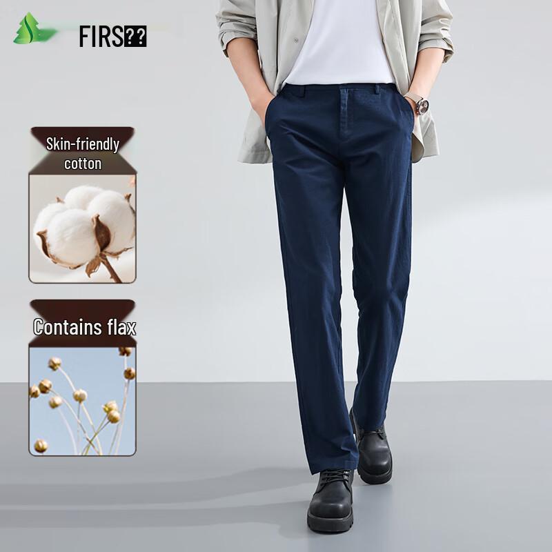 FIRS Men s Cool & Comfortable Cotton Linen Straight-Leg Casual Pants 40