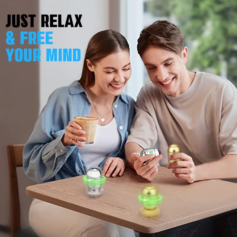 Dilabnda Atomic Bomb Metal Fidget Spinner Toy for, Cool 2 in 1 Luminous Hand Finger Spinner Cube Toy, Sensory Finger Spinner Gyro Toy Gifts