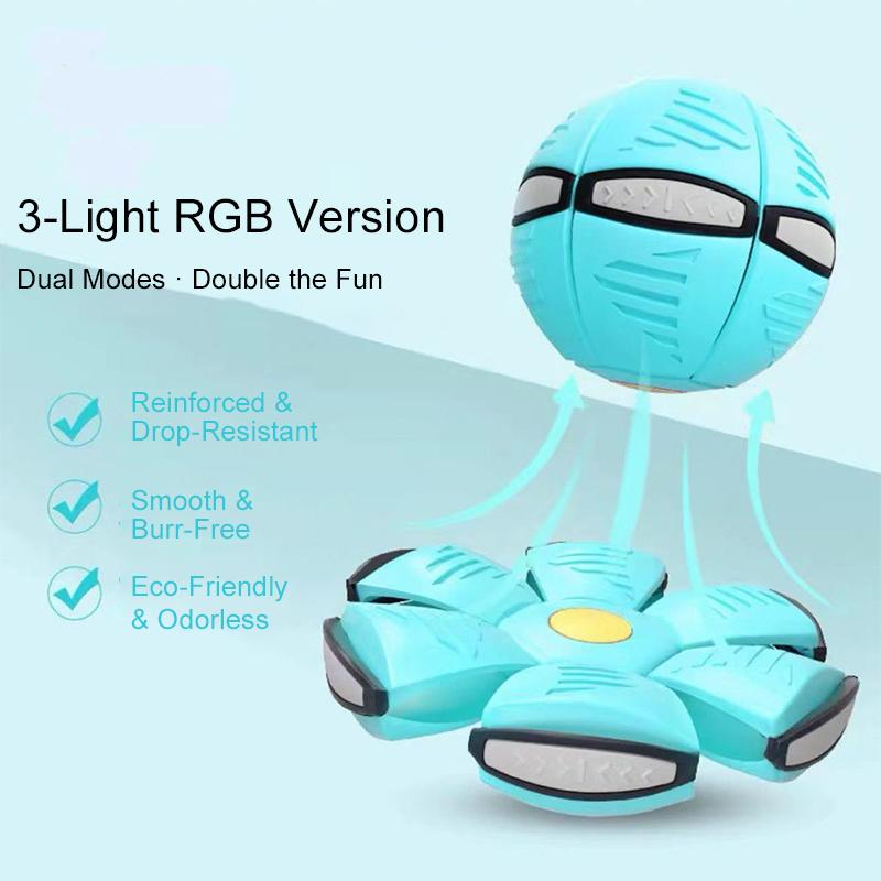 Portable Interactive Flying Saucer Ball Stomp Ufo Magic Balls, Flyer Transforming Glowing Jump Ball, Kids Bouncy Stomp Ball