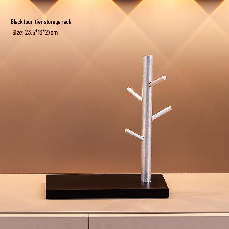 Bamboo Water Drop Key Holder and Accessory Rack for Entryway