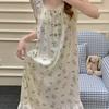 [With chest pad] Pure desire girl nightdress with chest pad summer women's pajamas, new models can be worn outside casual loungewear