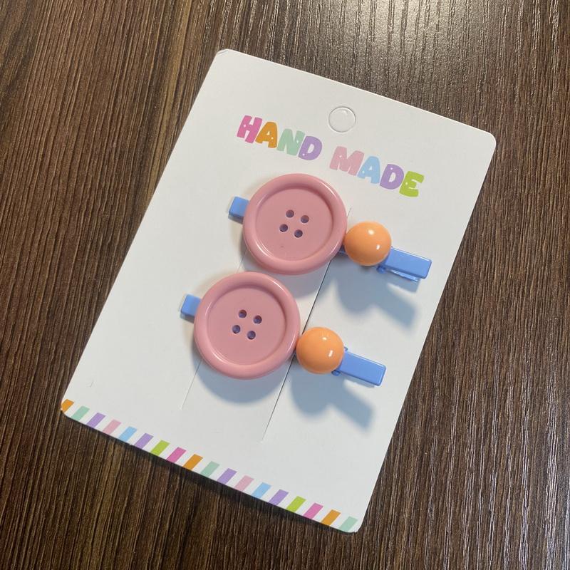 2pcs Cute Button hairclips For Baby Girls  Candy Color Ball Hair Clip Kids Kawaii Hairpins Children Barrettes Bobby Pins Gift