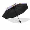 1pc Kawaii Anime Girl Outdoor Umbrella - Automatic Opening/Closing, Portable 3-Fold Design, 8-Rib Iron Frame, Perfect Gift for Fans, Travelers, Daily