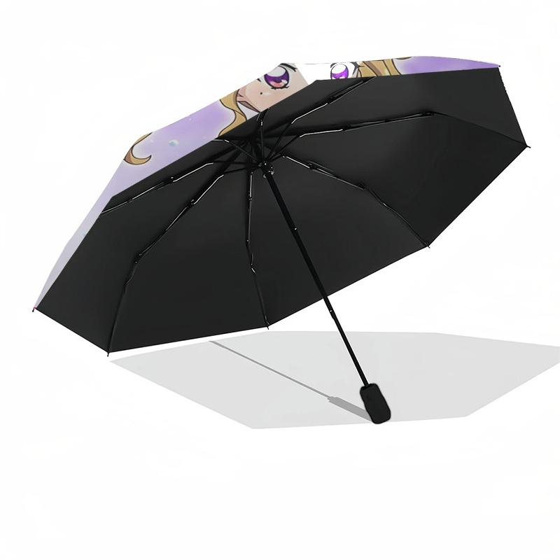 1pc Kawaii Anime Girl Outdoor Umbrella - Automatic Opening/Closing, Portable 3-Fold Design, 8-Rib Iron Frame, Perfect Gift for Fans, Travelers, Daily
