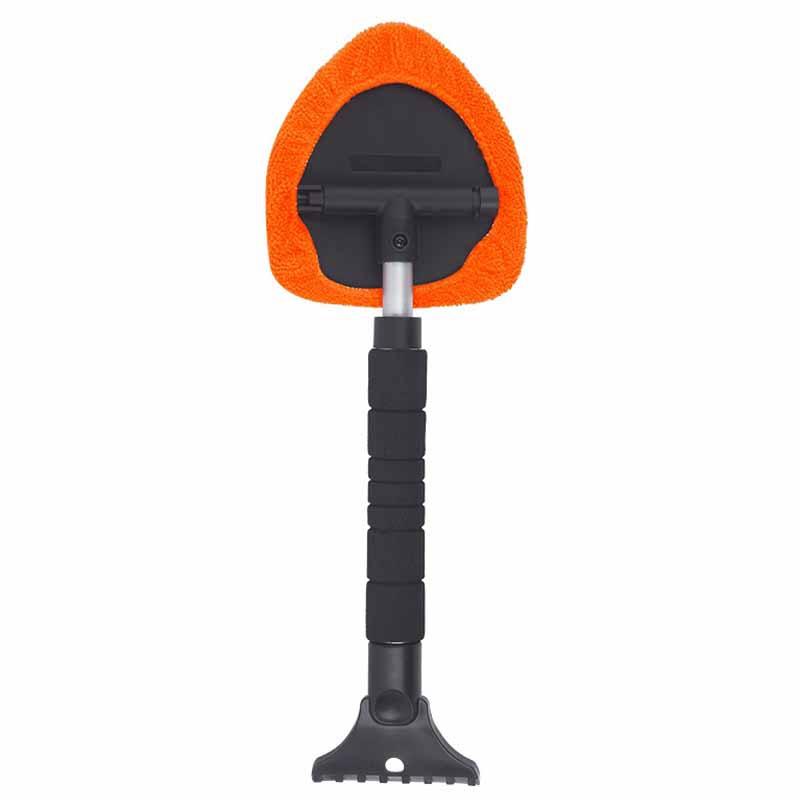 

DM-132 2-in-1 Window Windshield Cleaning Tool Car Window Snow Scraper with 38-52cm Extendable Handle and Microfiber Cloth Window Cleaning Brush Type A