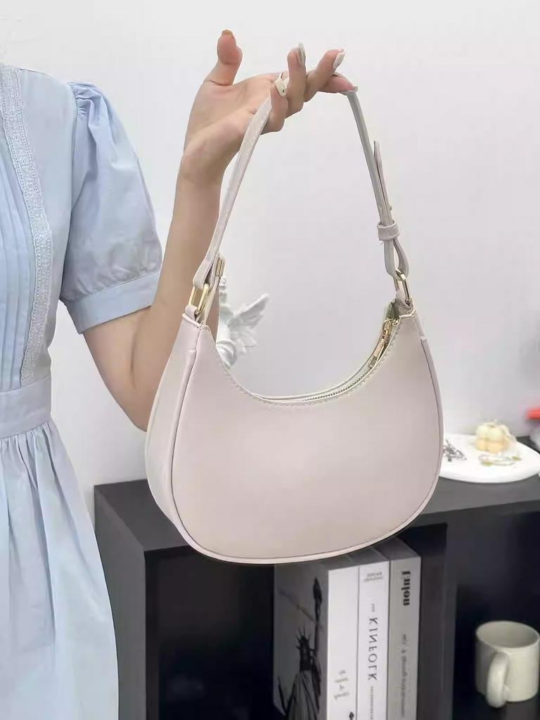 Spring and summer simple underarm bag single shoulder niche bag women's messenger bag new half-moon bag