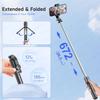 Selfie Stick Tripod with Detachable Bluetooth Remote, 360° Rotation,Extendable Pole, Fill Light Option, for Android Phone