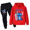 Moda Otoño Invierno Lindo Estampado Holgado Cálido Cómodo Conjunto Infantil Dibujos Animados Moda Casual Conjunto de Dos Piezas