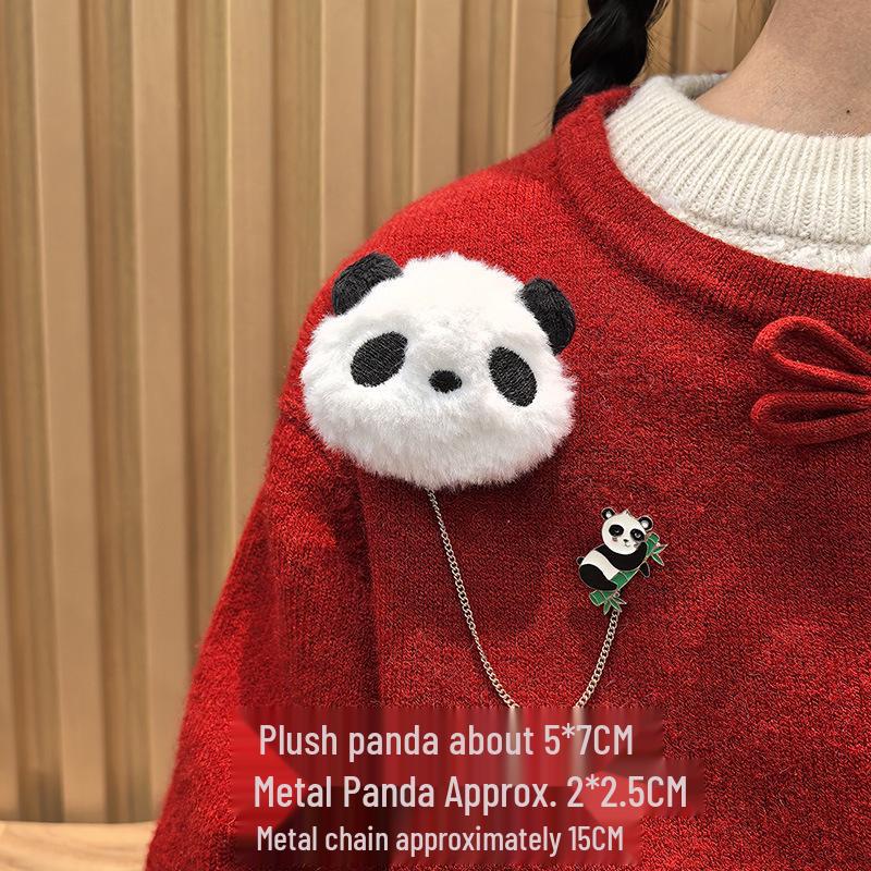 Red Panda Plush Brooch: Cute Backpack Pin, Couples & Students Gift, Women's Accessory