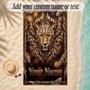 Leopard Theme Soft Beach Towel Personalized Custom Name Text Towel Portable for Beach Pool Travel