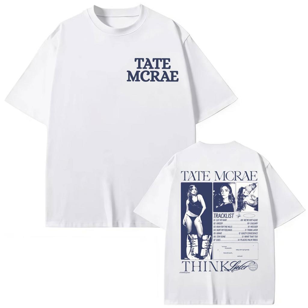 Singer Tate McRae Merch T-shirt Men's Women's Vintage Aesthetic Short Sleeve T-shirts Fashion Casual Oversized T Shirts