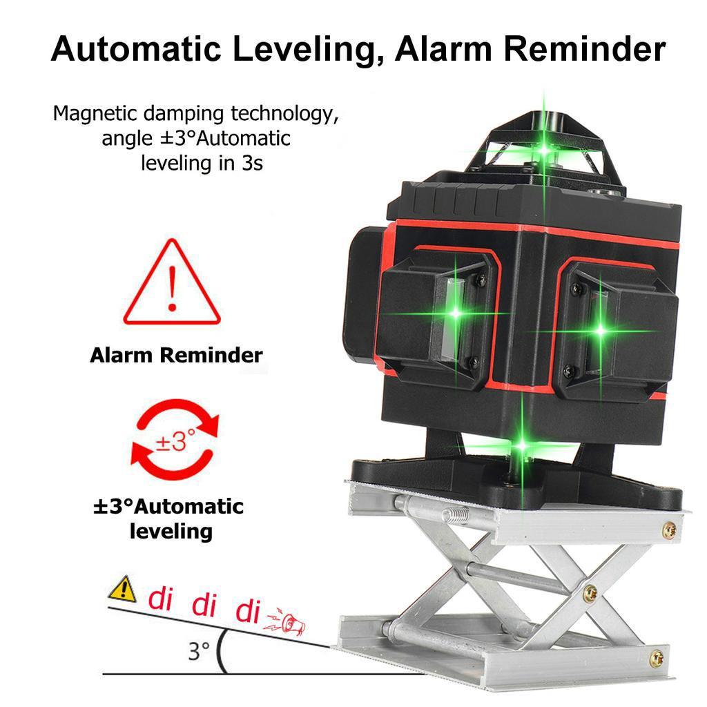 4000mAh IP54 8/12/16  Lines 4D Laser Levels Touched 360 Horizontal and Vertical Cross Super Powerful Self-leveling Green Line Laser Level