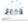 Pinguin Wandaufkleber, Niedliche 4 Glückliche Pinguine Bade-Deko, Selbstklebende Abnehmbare Wandsticker für Badezimmer, Kinderzimmer & Duschwandkunst
