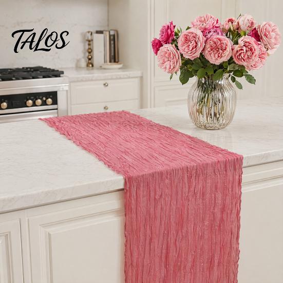 Everyday Use Tablecloth Cheesecloth Table Runner, Boho Rustic Farmhouse Gauze Long Sheer Themed Party Runner Fabric for Wedding Tea Baby Shower