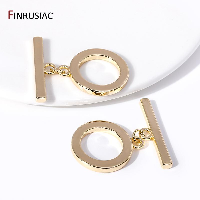 14K Gold Plated  Brass OT Clasps For DIY Jewelry Making, Big Size Toggle Clasps For Necklace Making Supplies Jewelry Findings