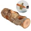 Natural Applewood Pet Feeding Stand Food Rack Feed Tree Teeth Grinding Toy for Rabbit Cavy Small Animal