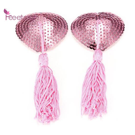 Covers Sequins Shiny Heart Self-Adhesive Invisible Shape Nippleless Stickers Tassels Chest Pads