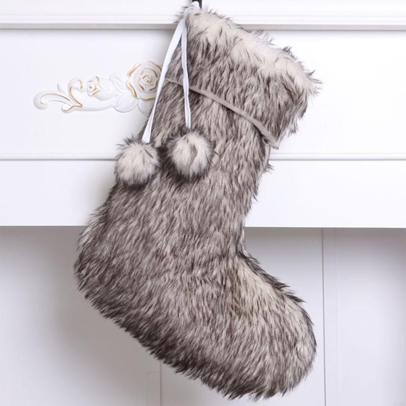 Faux Furs Holiday Hanging Sock Elegant Designs Fireplaces Mantels Decorative