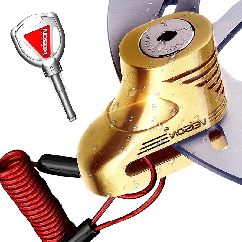 

Дисковый замок для мотоцикла, сверхмощный противоугонный, фиксированный треугольник для велосипеда, скутера, замок для колеса мотоцикла, тормозной замок, диск для аксессуаров для мотоцикла золотой