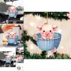 Adorable Acrylic Cartoon Pig Bucket Pendant For Car Interior Decoration Unique Design