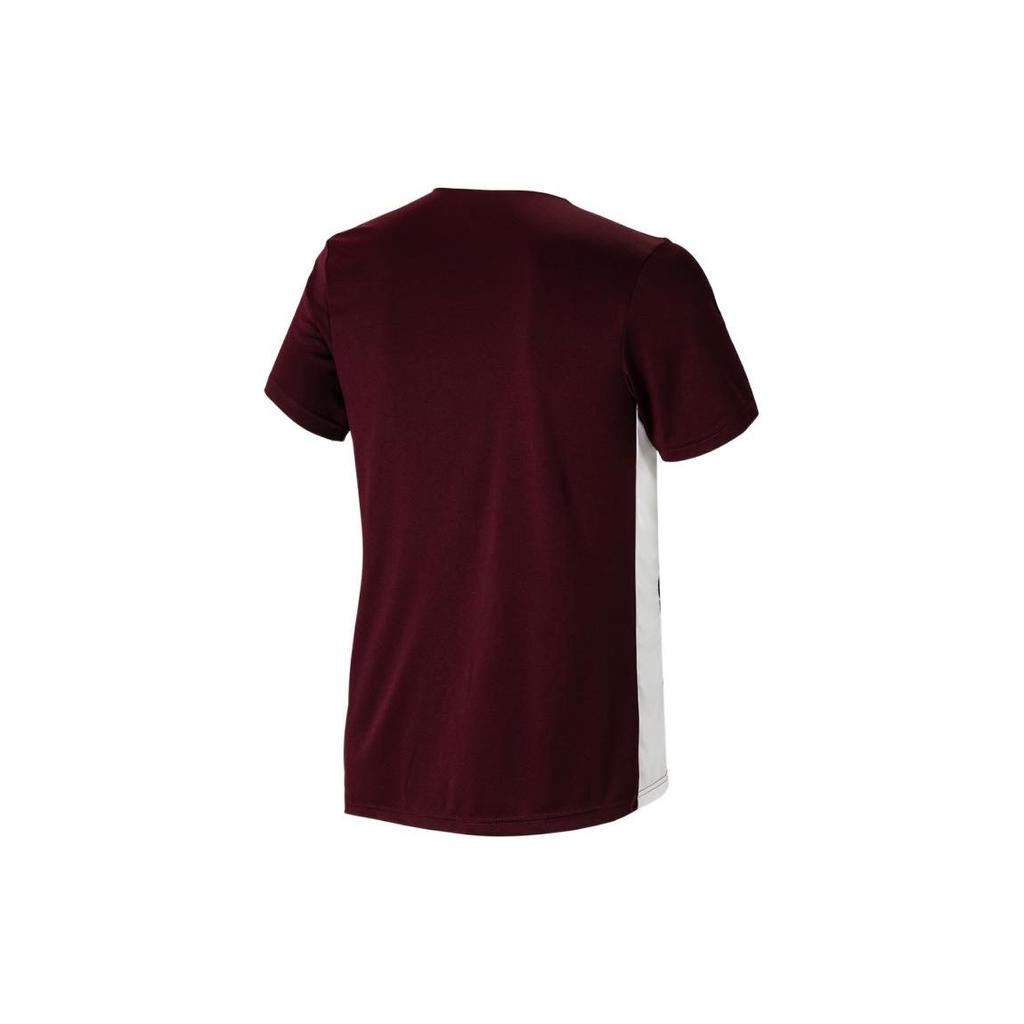 Adidas Striped Print Logo Patchwork Crew Neck Short Sleeve T-Shirt Men Tops Red CD8430