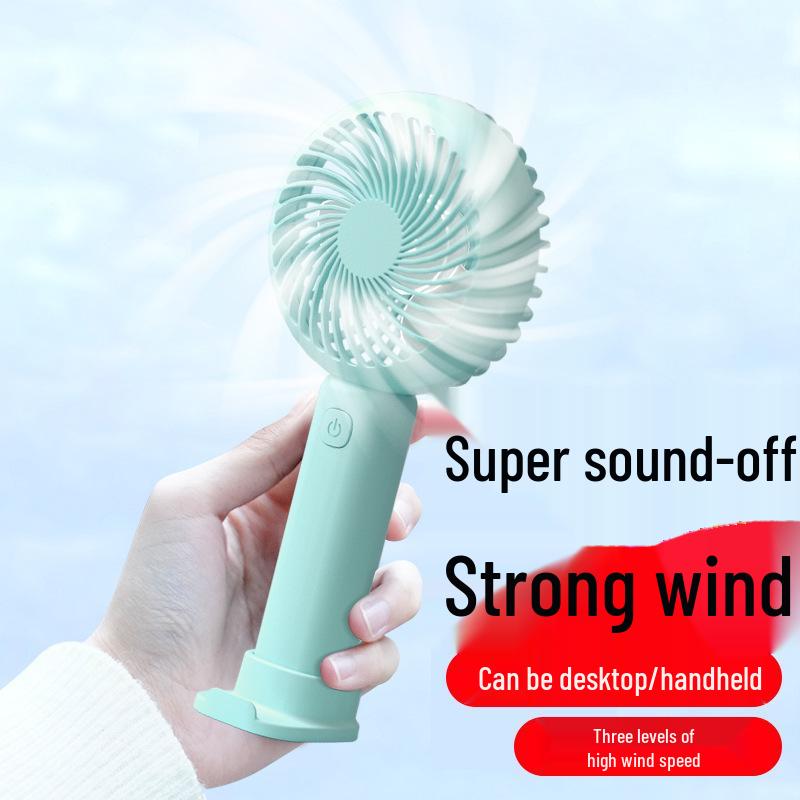 USB Rechargeable Silent Mini Fan F1: Handheld & Desktop Strong Wind Student Fan