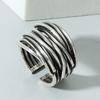 Gothic Curve Ring Niche Design Creative Index Finger Ring Retro Plated Multi-Layer Winding Open