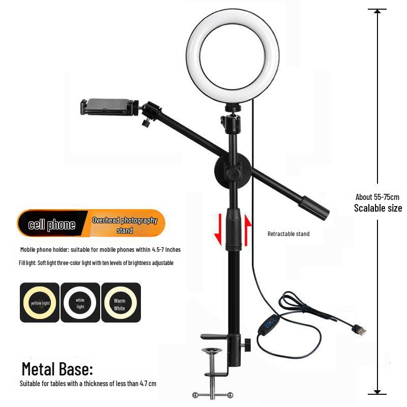 10-calowe światło wypełniające LED ze stojakiem na telefon komórkowy do nagrywania wideo i robienia zdjęć