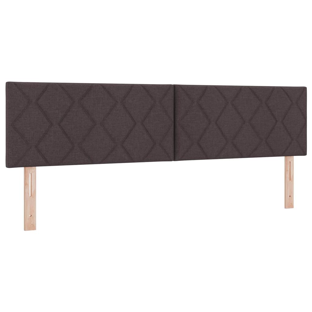 Box Spring Bed with Mattress Dark Brown 180 X 200 Cm Fabric
