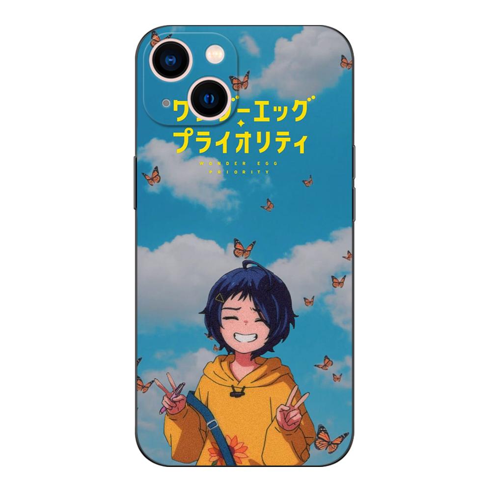 Black tpu Case For Samsung galaxy A6 A8 A9 2018 plus rika wonder egg kawai