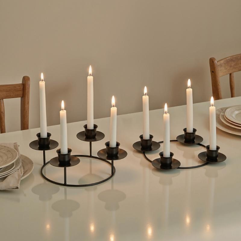 Decorative Candle Stands Iron Taper Candle Holders Candelabra Retro Candlestick Holders for Wedding,Table Centerpieces