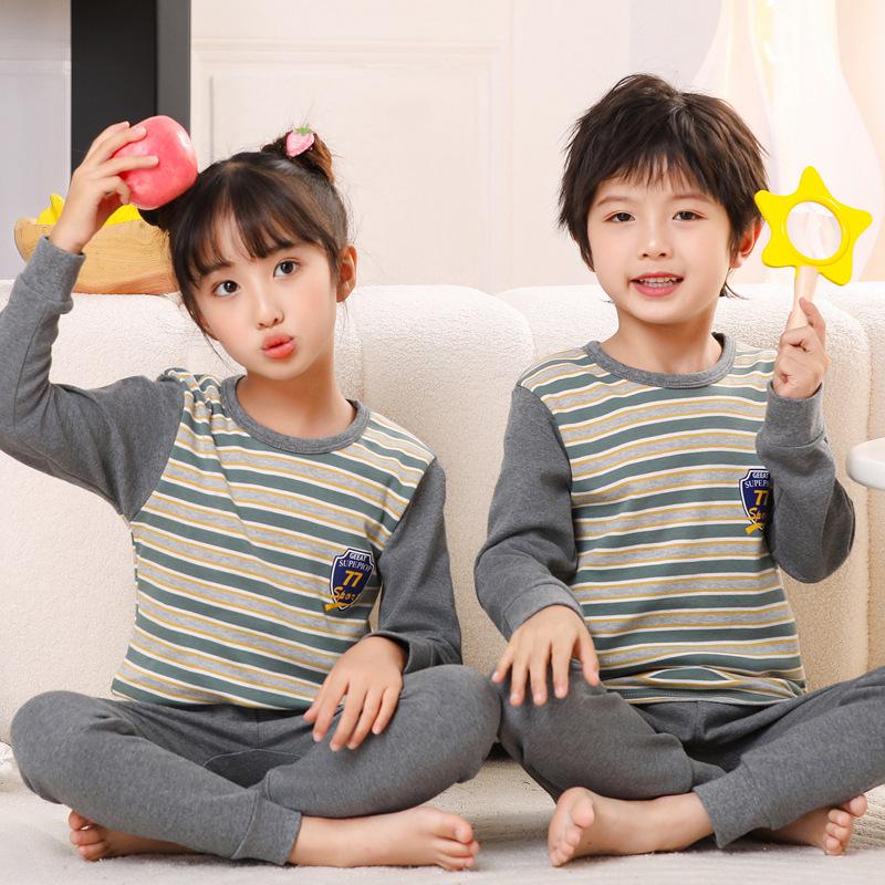 Boys' & Girls' Cotton Warm Underwear Set - Autumn Pajamas & Base Layer for Toddlers