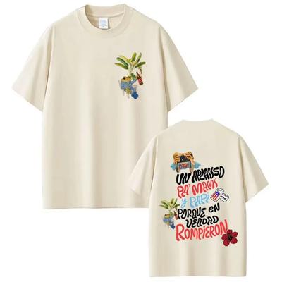 Rapper Bad Bunny T-shirt Debi Tirar Mas Fotos DTMF World Tour T Shirts Men's Clothing Fashion Hip Hop Vintage T-shirt Streetwear