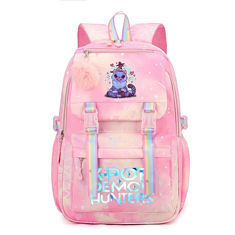 

Kpop Demon Hunters Rainbow Backpack Huntrix Girl Students School Bag Fashion Large Capacity Backpack Boys Girls Mochila 16