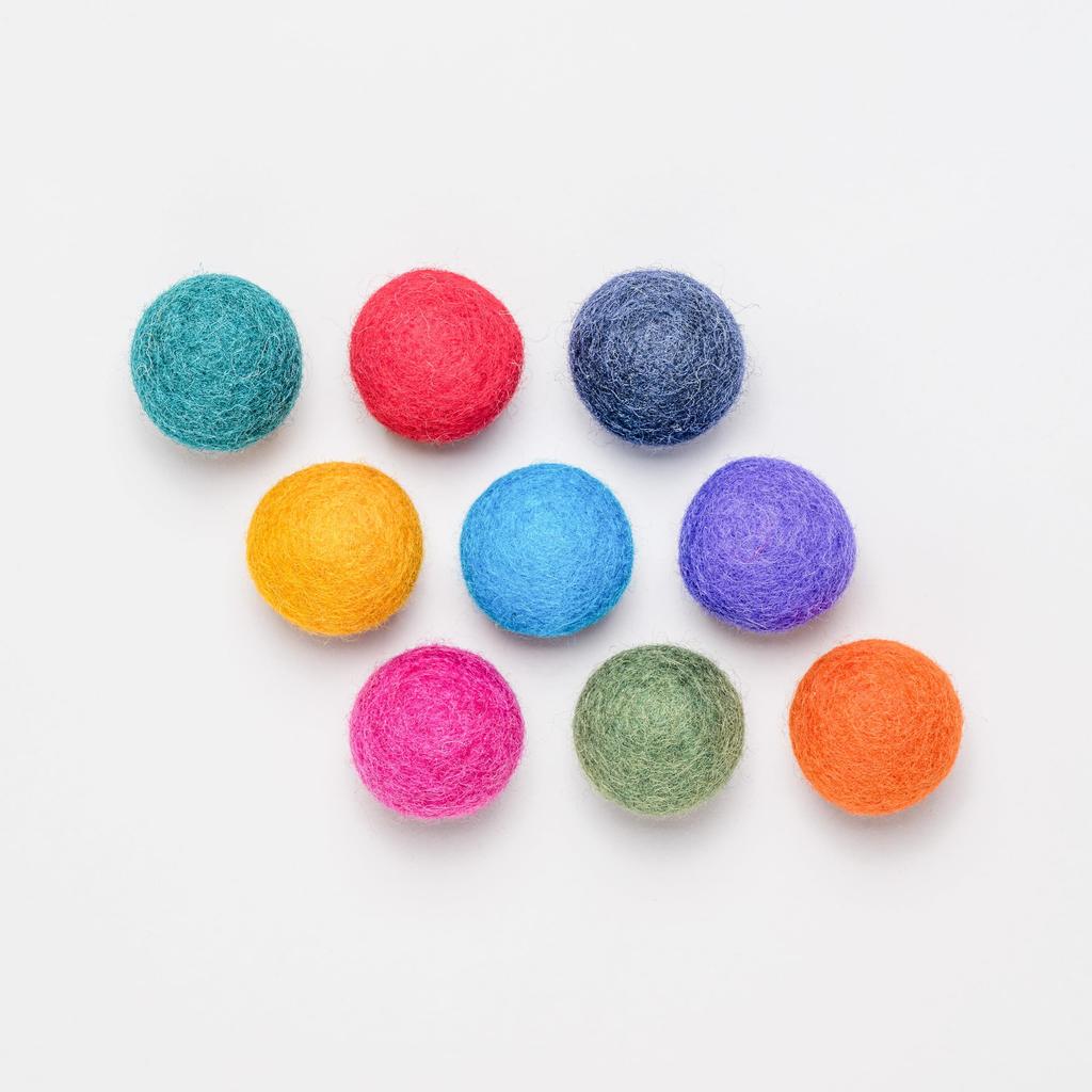 NEKO MORE CANDY POT Felt Pack of Cat Toy Balls, Large, Approx. 3.5cm, 9, (RETRO)