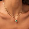 Fashion Personalized Zircon Camera Pendant Exquisite Simple Snake Bone Necklace Electroplated Gold Color Retention
