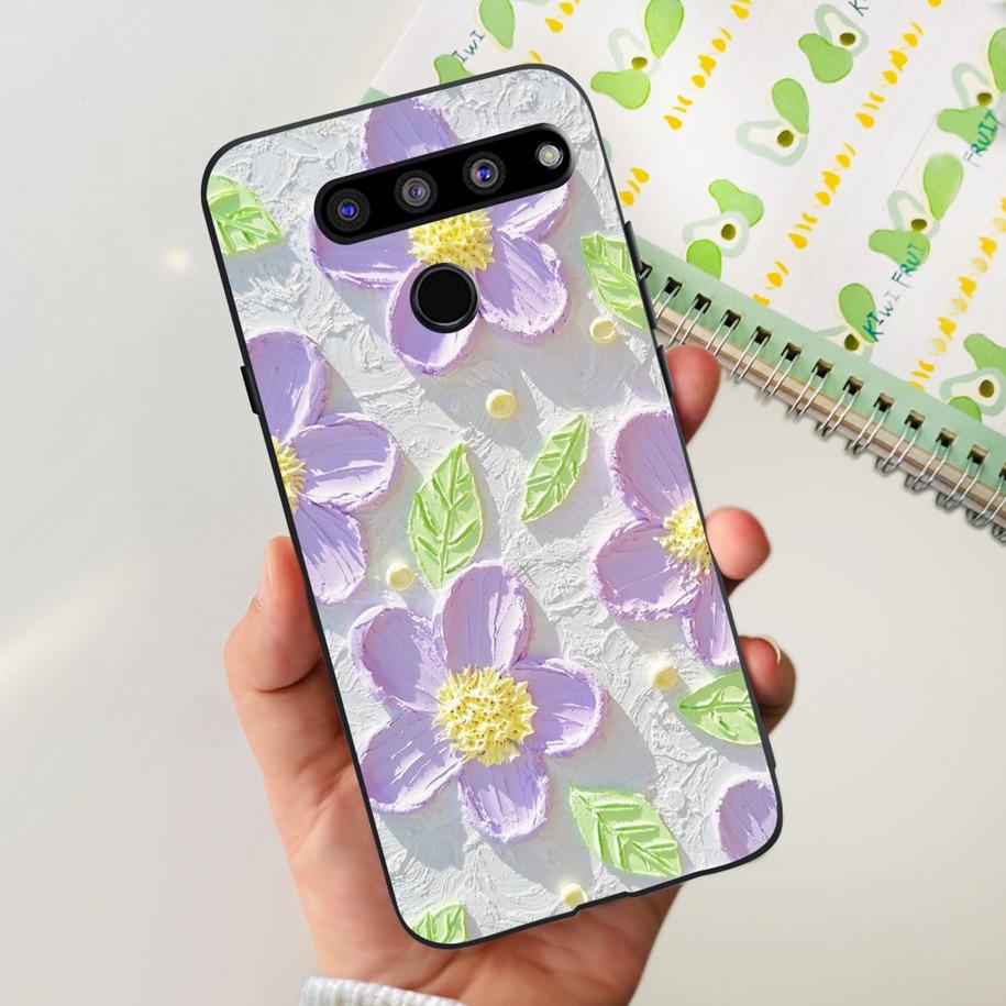 For LG V50 ThinQ 5G Case LM-V500EM Phone Cover Fashion Flower Butterfly Soft Silicone Back Cover For LG V40 V50s Thinq 5G Bumper