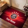 Tappeto in Cristallo di Velluto Personalizzato Bayern Monaco, Stampa Testo Nome Personalizzato, Logo Calcio Morbido Antiscivolo Tappetino per Pavimento Decorazione Casa Regalo