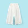 Montagut Girls' Summer Lace Trim Casual Pants