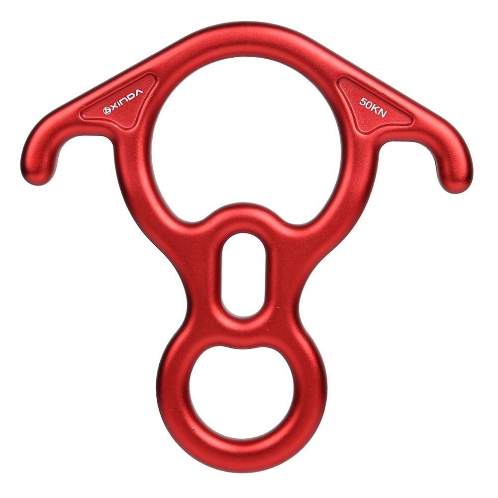 Rock Climbing Descender Ox Horn 8 Descend Ring Downhill Ring With Bent-ear Rappelling Gear Belay Device Equipment red #1
