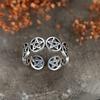 New Star Pentagram Punk Chunky Adjustable Thai Copper Color Finger Ring For Women Mens Korean Trendy Tibetan Jewelry Gifts