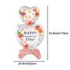 2-Pack Standing Flower Heart Balloons, Valentine's Day Foil Balloons, Suitable for Valentine's Day Decorations, Indoor and Outdoo