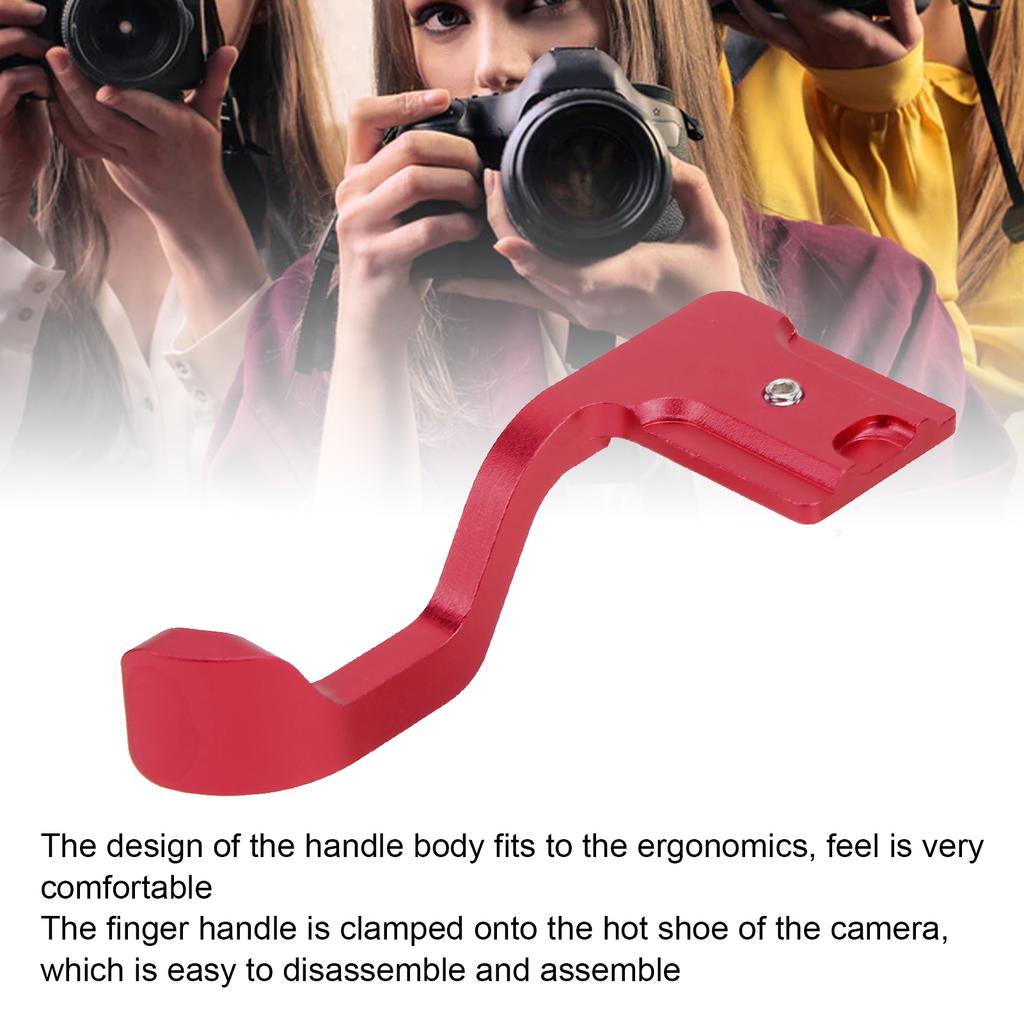Camera Thumb Grip Hot Shoe Thumb Up Rest Hand Grip Aluminum Alloy for Fuji XT10 XT20 Camera(Red )