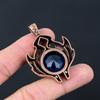 Unique London Blue Topaz Gemstone Handmade Jewelry Pure Copper Wire Wrapped Pendant