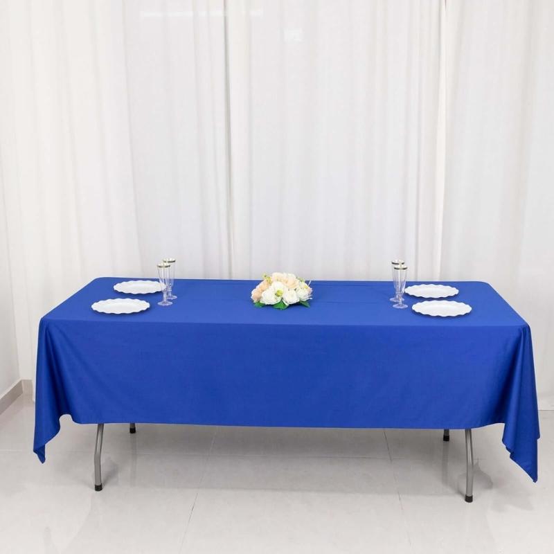 WrinkleFree Polyester Tablecloth In Blue Elegant Rectangular Design Table Cover For Camping Weddings And Home Decors