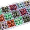 8mm/10mm/12mm Resin Beads Pattern Halo Dyeing Round Loose Spacer Beads for Necklace Bracelet Earring Keychain DIY Jewelry Making Accessories