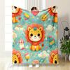 Cute Cartoon Lion with Balloons and Stars print blanket soft and cozy perfect for the living room bed sofa or a nap,gift