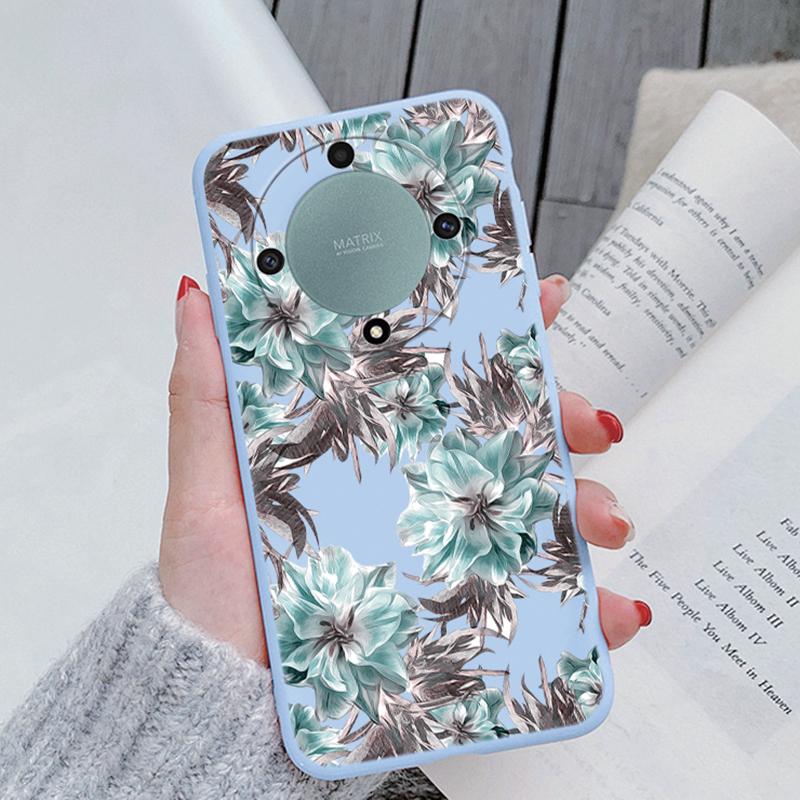 For Honor X9a X9b X9c X7c X6a X6b X7a X8a X8b X8 Magic 5 6 7 Lite oilPainting Flowers Butterfly Phone Case Korean Shockproof TPU