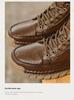 Men's Plus Size Handmade Leather High-Top Winter Boots with Velvet Lining