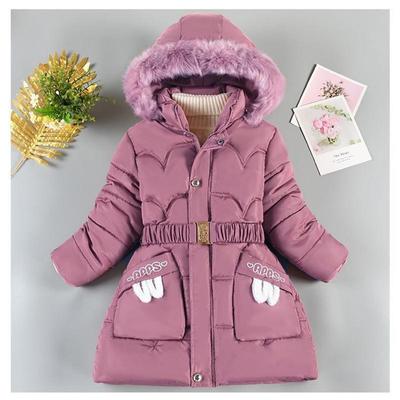 Fur Collar Coat Girl Winter Jacket Children's Thicken Jacket Kids Cotton-padded Jacket